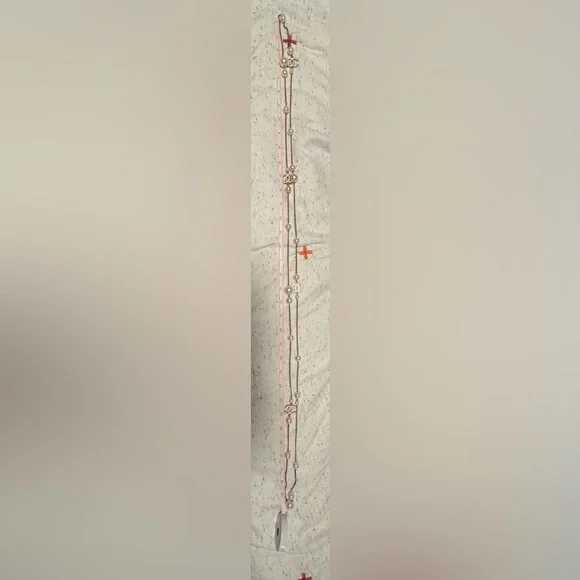 Double CC logo chain and pearl necklace (chanel inspo) - Picture 5 of 5